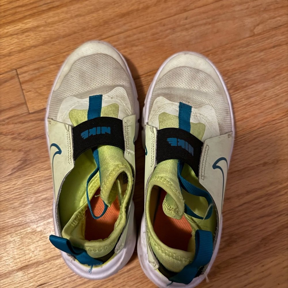Nike Kids Sneakers - White, Blue, and Green